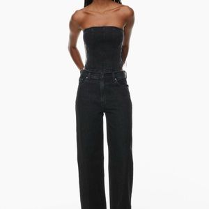 Denim Forum - the 90s Lo-Rise Baggy Wide - Black Eyeliner in size 29